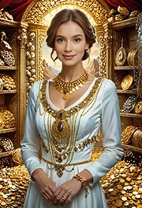 ИИ-стиль «Много золота» — пример обработки фото в фотобудке с нейросетью